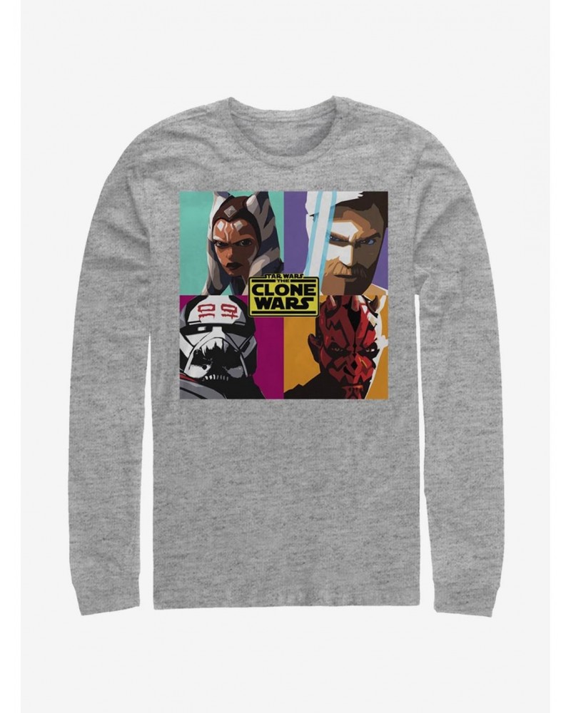 Star Wars The Clone Wars Clone Wars Pop Long-Sleeve T-Shirt $12.63 T-Shirts