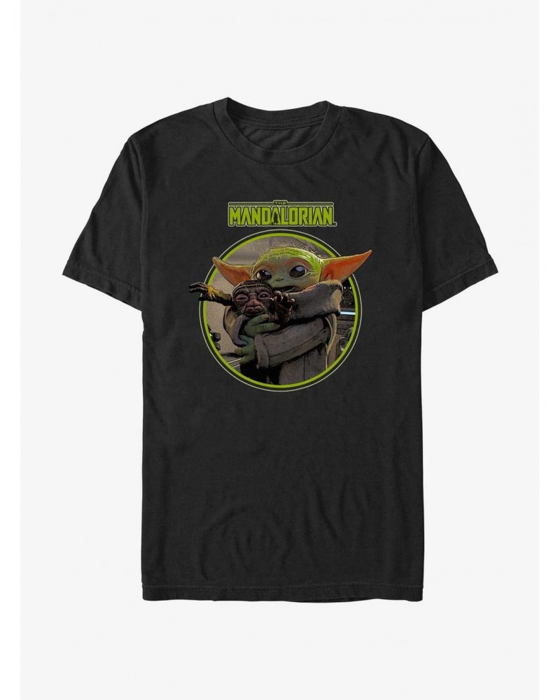 Star Wars The Mandalorian Grogu Hugging An Anzellan T-Shirt $6.68 T-Shirts