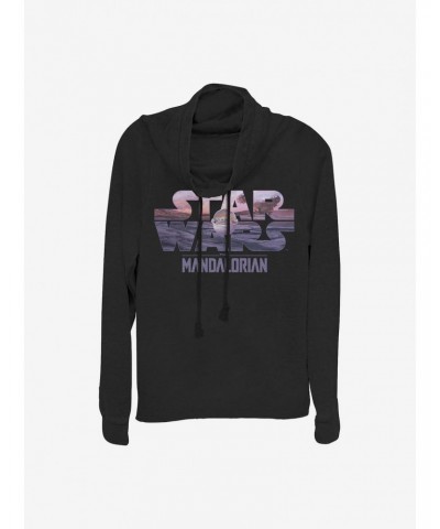 Star Wars The Mandalorian The Child Logo Fill Cowlneck Long-Sleeve Girls Top $15.09 Tops