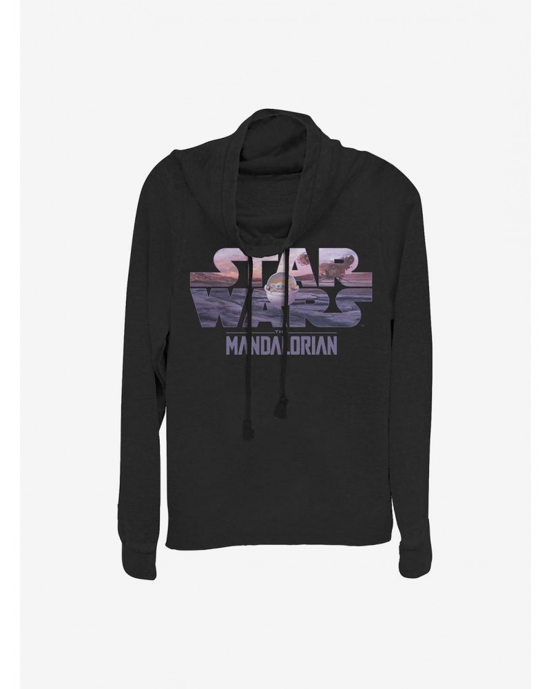 Star Wars The Mandalorian The Child Logo Fill Cowlneck Long-Sleeve Girls Top $15.09 Tops