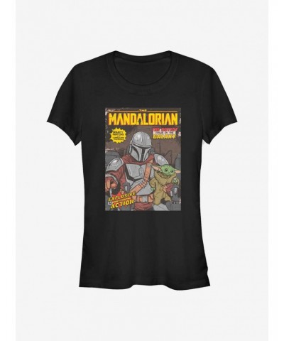 Star Wars The Mandalorian Vintage Comic Cover Girls T-Shirt $6.80 T-Shirts