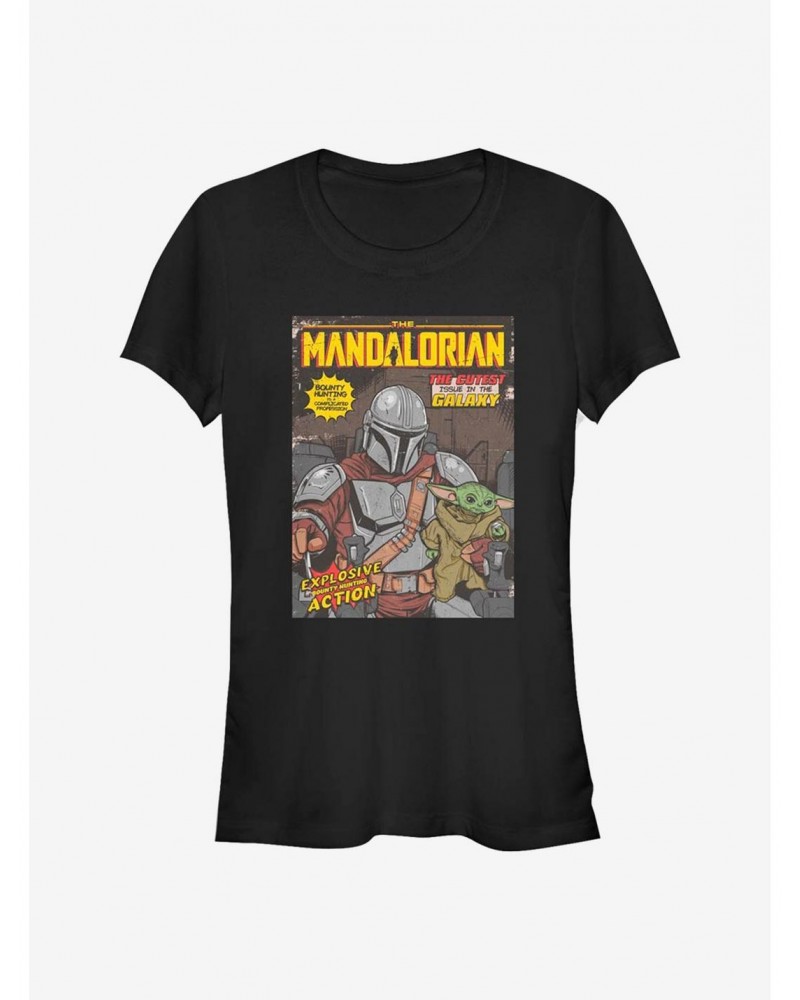 Star Wars The Mandalorian Vintage Comic Cover Girls T-Shirt $6.80 T-Shirts