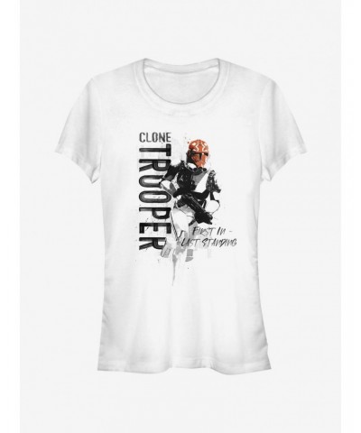 Star Wars The Clone Wars Trooper Running Girls T-Shirt $7.77 T-Shirts