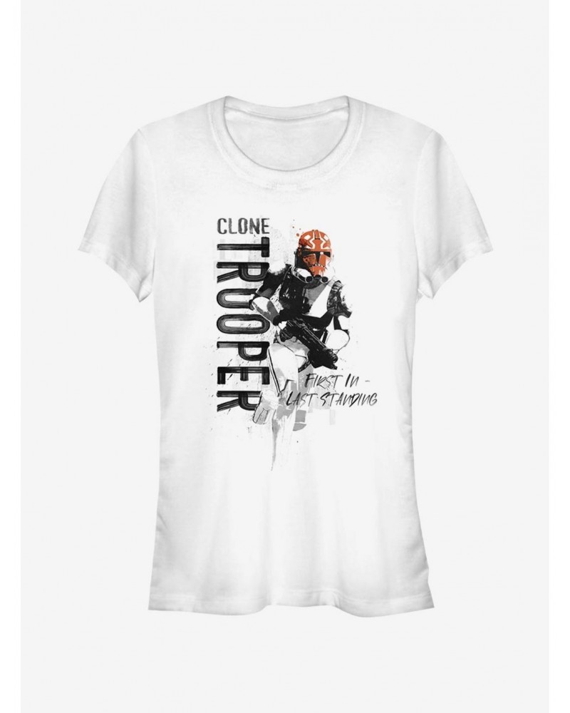 Star Wars The Clone Wars Trooper Running Girls T-Shirt $7.77 T-Shirts