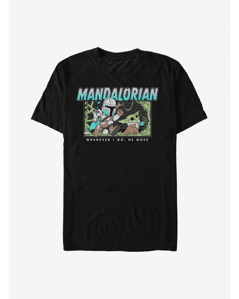 Star Wars The Mandalorian The Child Snack Chase T-Shirt $5.75 T-Shirts