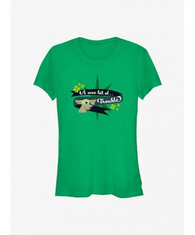 Star Wars The Mandalorian The Child Star Trouble Girls T-Shirt $6.31 T-Shirts