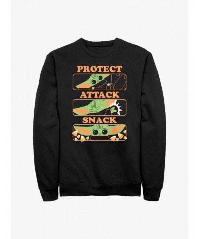 Star Wars The Mandalorian The Child Protect, Attack, & Snack Sweatshirt $14.17 Sweatshirts