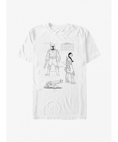 Star Wars The Book Of Boba Fett Fett Sketches T-Shirt $6.06 T-Shirts