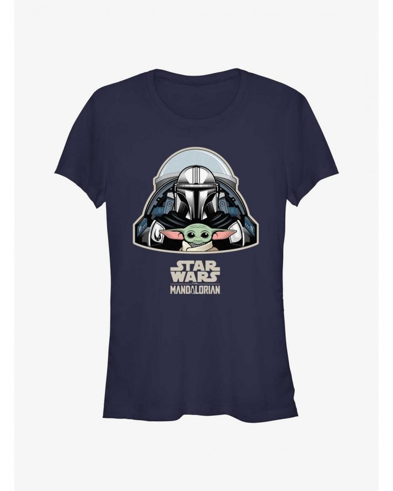 Star Wars The Mandalorian Mando & Grogu Cockpit Girls T-Shirt $6.15 T-Shirts