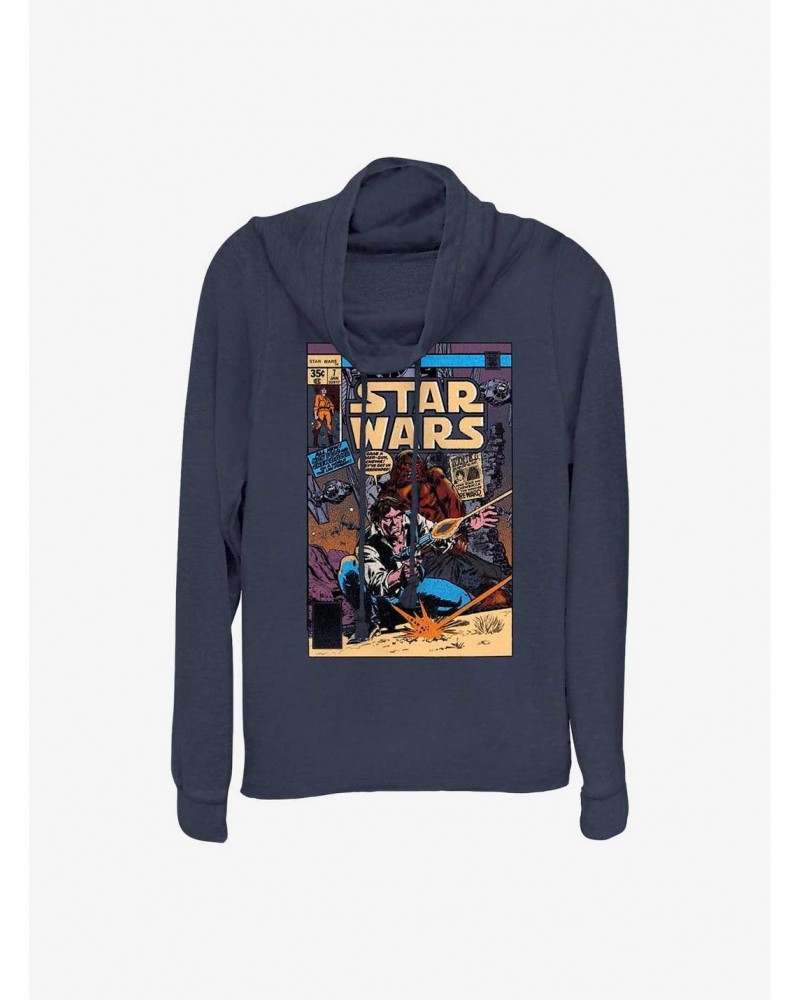 Star Wars Han Solo Comic Cowl Neck Long-Sleeve Top $17.24 Tops