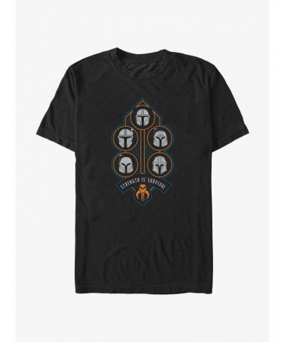 Star Wars The Mandalorian Strength Is Survival T-Shirt $6.83 T-Shirts