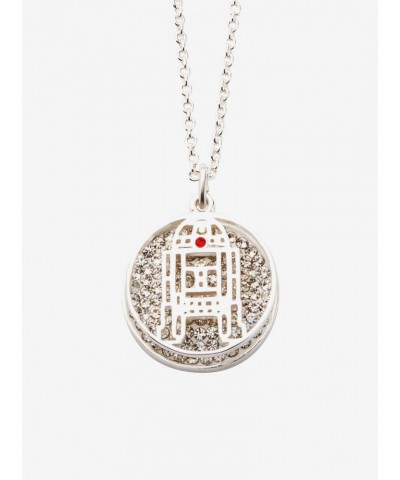 Star Wars Silver Plated R2D2 with Clear Gem Pendant $10.32 Pendants