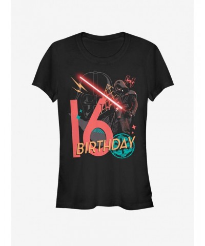 Star Wars Vader 16th B-Day Girls T-Shirt $6.31 T-Shirts