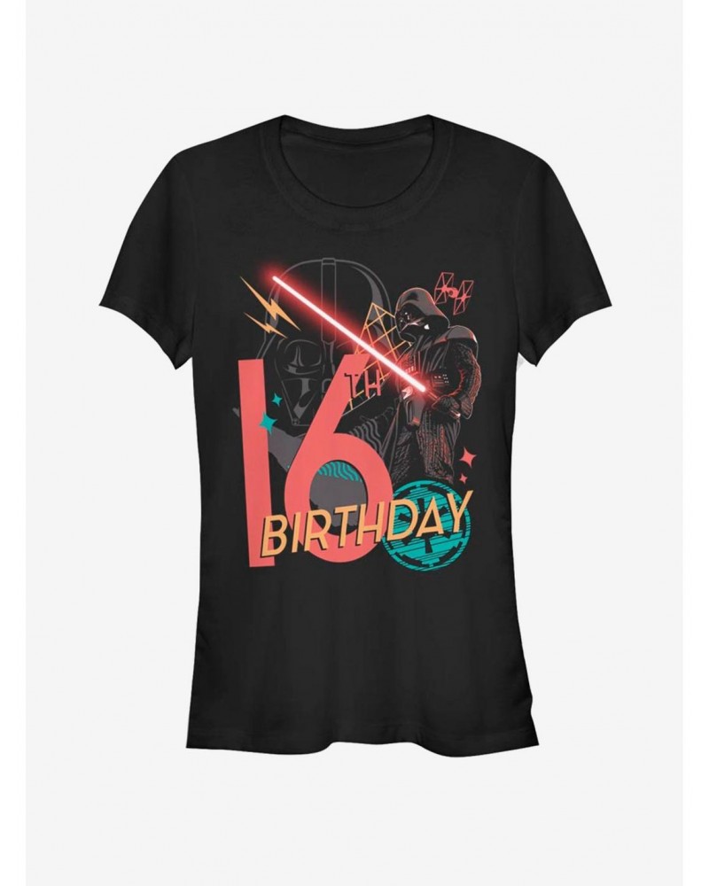 Star Wars Vader 16th B-Day Girls T-Shirt $6.31 T-Shirts