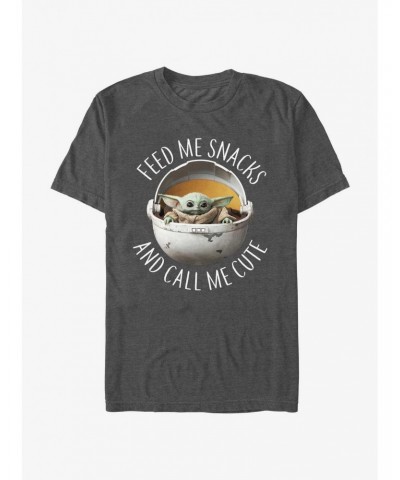 Star Wars The Mandalorian Feed Me Snacks T-Shirt $6.99 T-Shirts