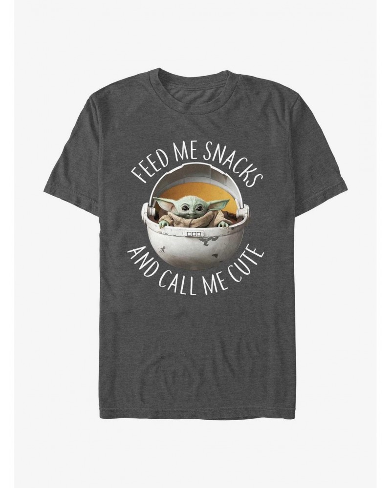 Star Wars The Mandalorian Feed Me Snacks T-Shirt $6.99 T-Shirts