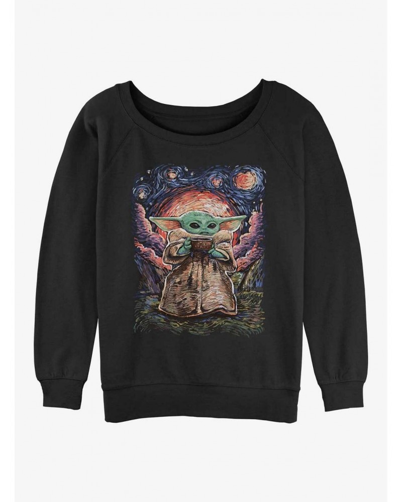 Star Wars The Mandalorian Sipping Starries Girls Slouchy Sweatshirt $14.76 Sweatshirts