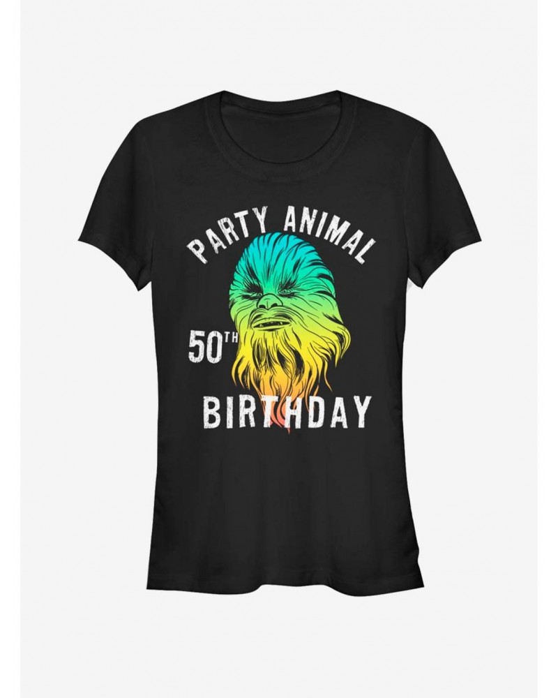 Star Wars Chewie Birthday Fifty Girls T-Shirt $5.99 T-Shirts