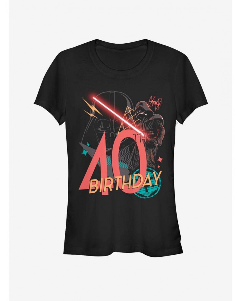 Star Wars Vader 40th B-Day Girls T-Shirt $6.15 T-Shirts