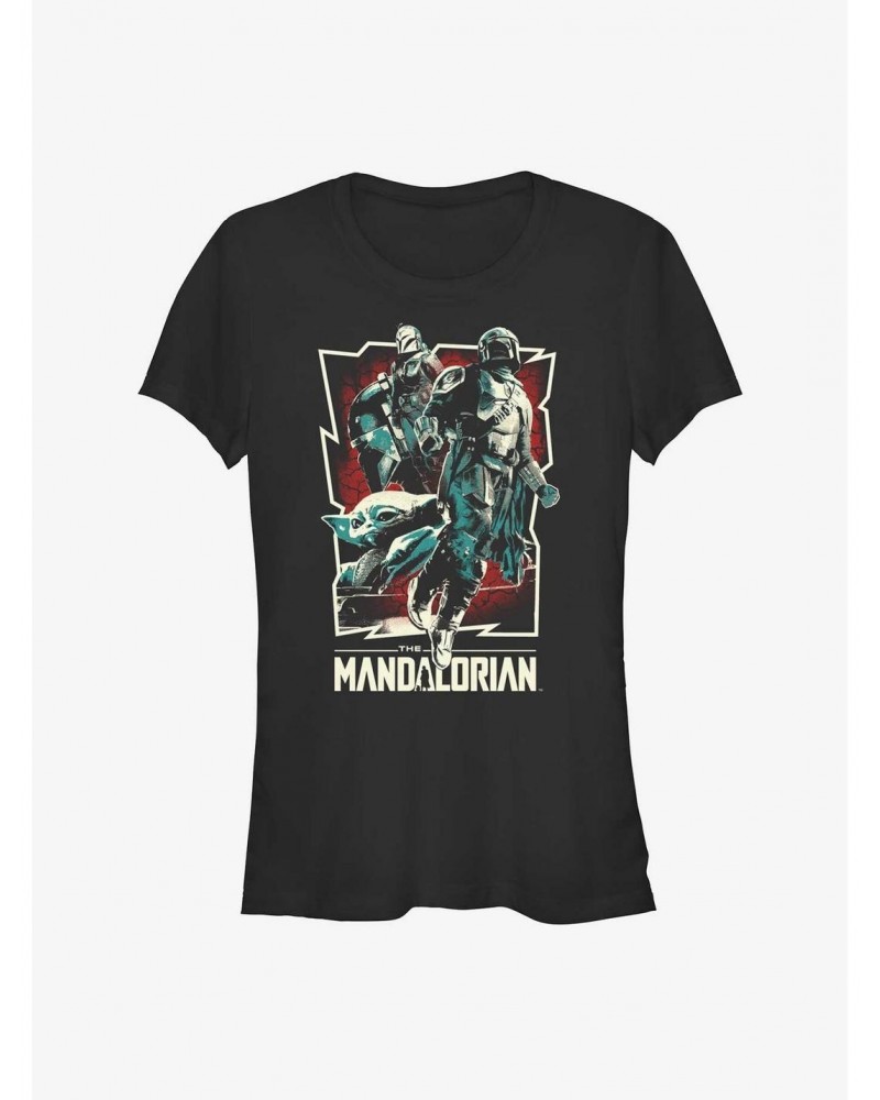 Star Wars The Mandalorian Grunge Rock Star Poster Girls T-Shirt $6.63 T-Shirts