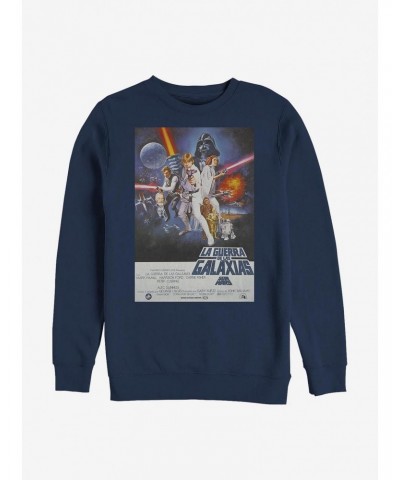 Star Wars Episode IV A New Hope La Guerra De Las Galaxias Poster Sweatshirt $12.69 Sweatshirts