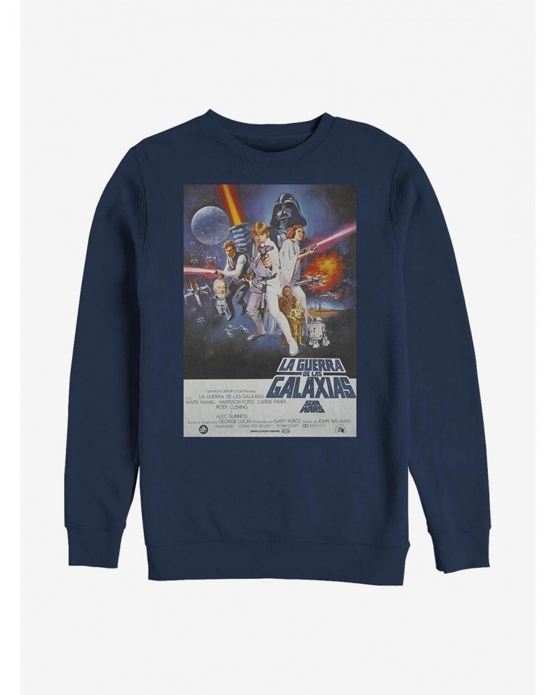 Star Wars Episode IV A New Hope La Guerra De Las Galaxias Poster Sweatshirt $12.69 Sweatshirts