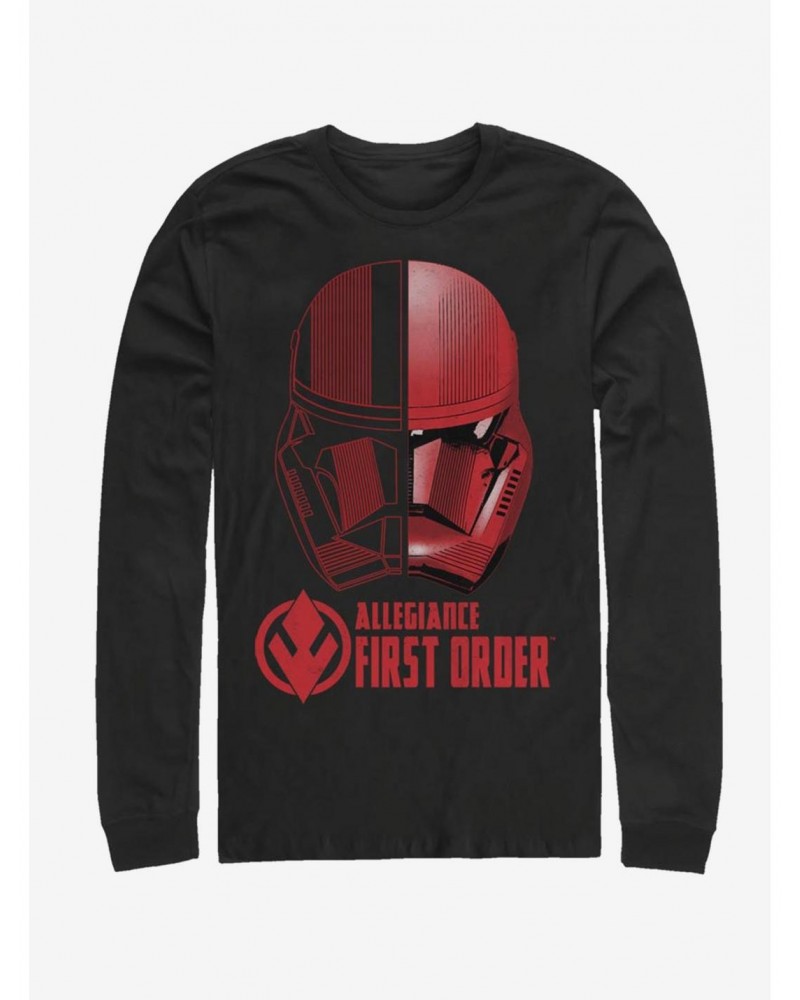 Star Wars Episode IX Rise of Skywalker Red Trooper Split Sith Trooper Long-Sleeve T-Shirt $12.90 T-Shirts