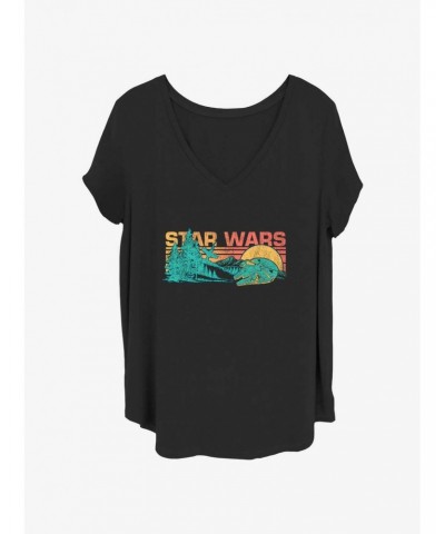 Star Wars Falcon Forest Girls T-Shirt Plus Size $8.55 T-Shirts