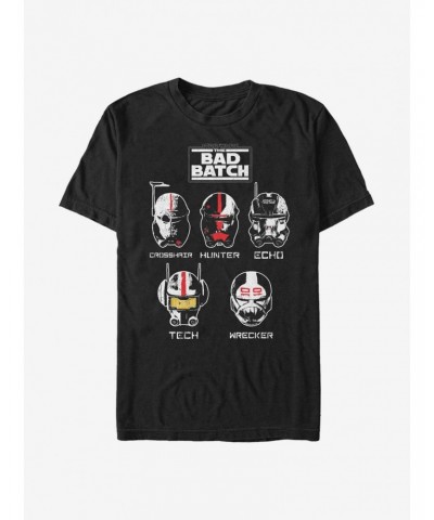 Star Wars: The Bad Batch Helmet Group T-Shirt $7.14 T-Shirts