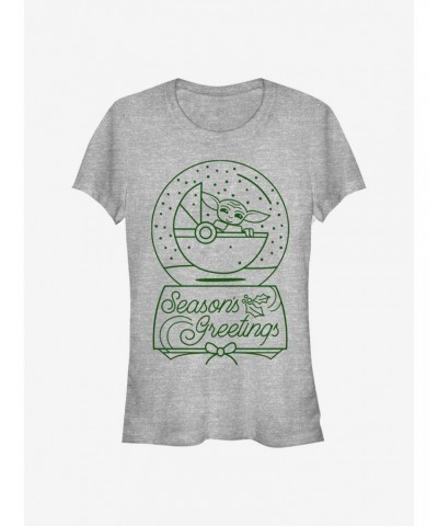 Star Wars The Mandalorian The Child Snow Globe Outline Girls T-Shirt $7.28 T-Shirts