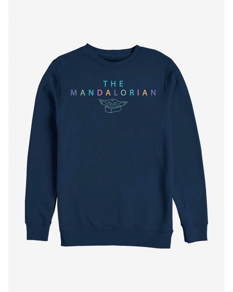 Star Wars The Mandalorian The Child Cute Lettering Crew Sweatshirt $9.45 Sweatshirts