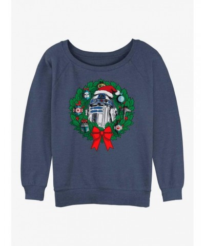 Star Wars R2-D2 Wreath Girls Slouchy Sweatshirt $10.63 Sweatshirts