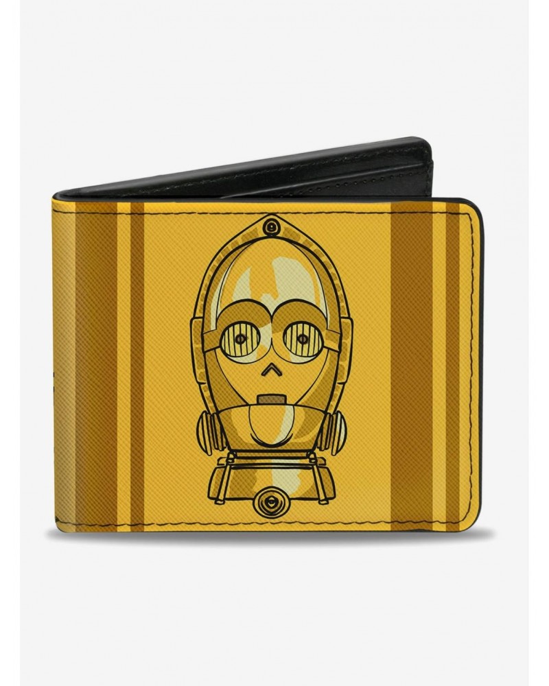 Star Wars C-3PO Face Wires Bounding Bi-fold Wallet $6.24 Wallets