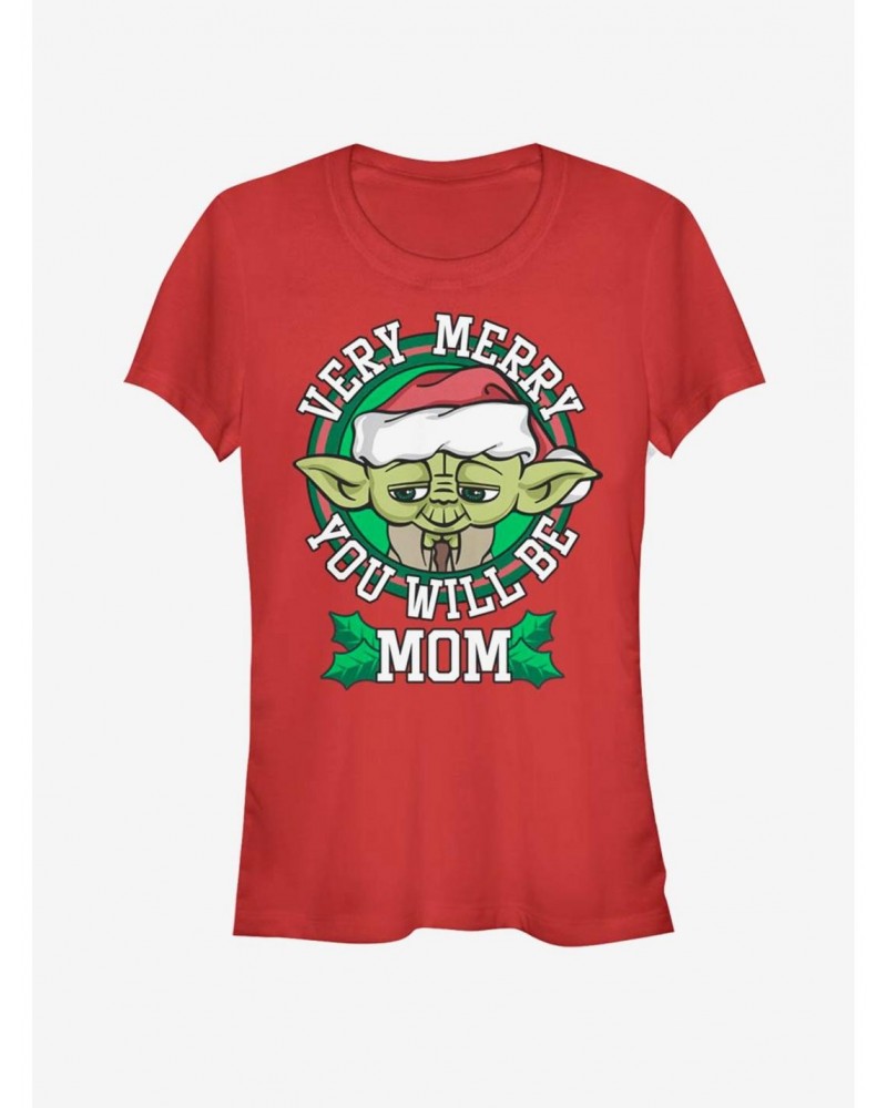 Star Wars Merry Yoda Mom Girls T-Shirt $6.15 T-Shirts