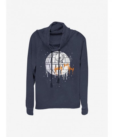 Star Wars Death Star Drip Cowlneck Long-Sleeve Girls Top $10.78 Tops