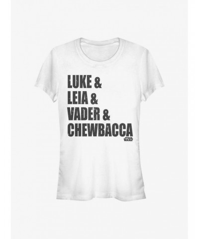 Star Wars Luke, Leia, Vader And Chewbacca Girls T-Shirt $6.80 T-Shirts