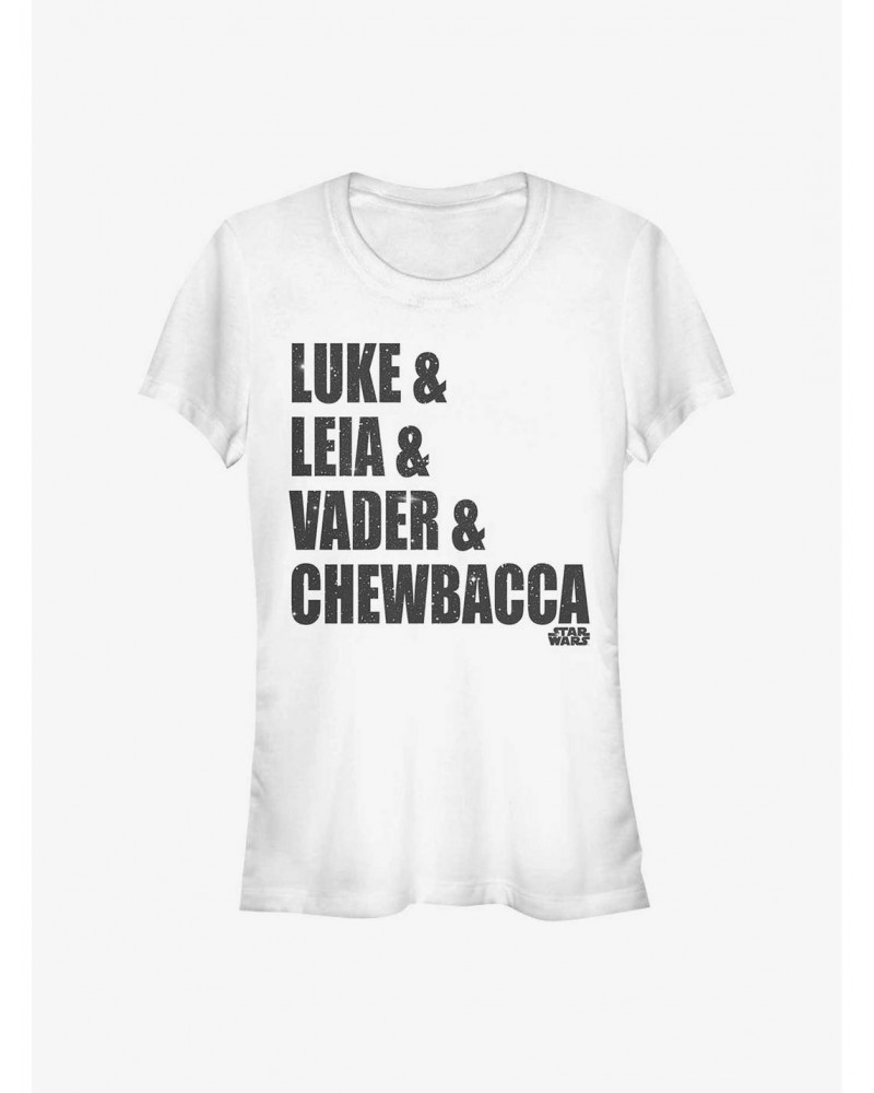 Star Wars Luke, Leia, Vader And Chewbacca Girls T-Shirt $6.80 T-Shirts