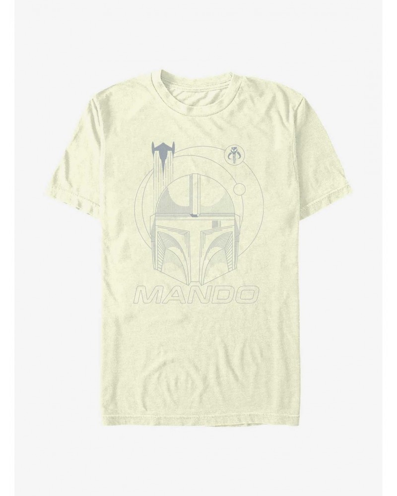 Star Wars The Mandalorian Mando Line Art T-Shirt $4.81 T-Shirts