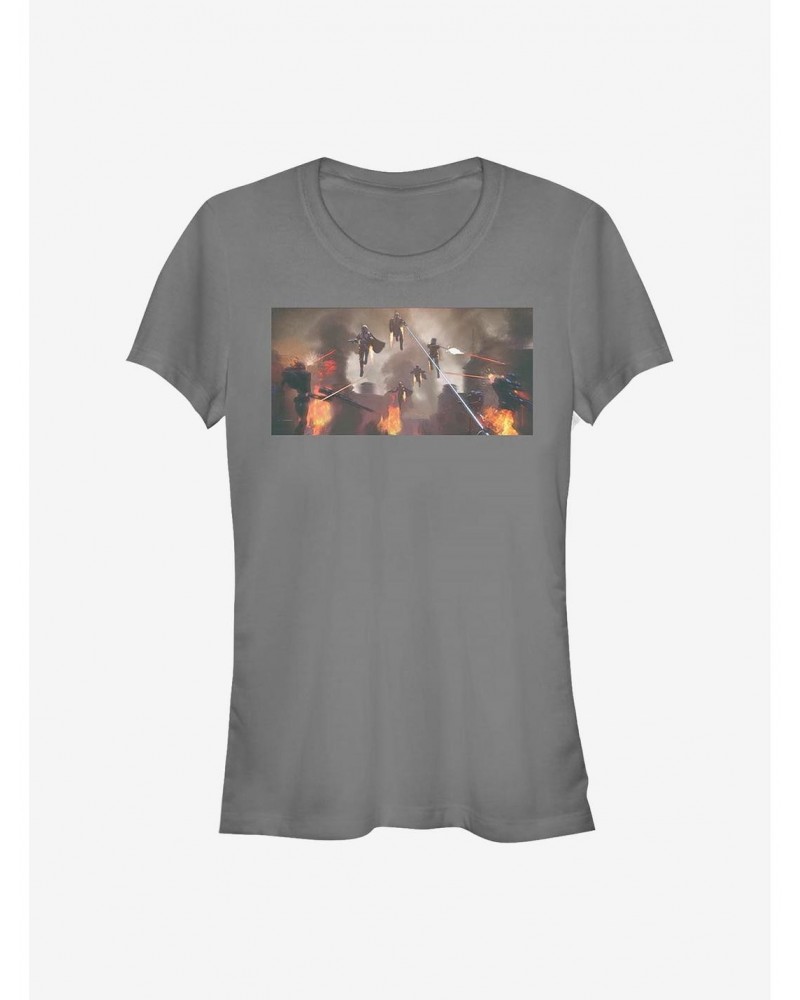 Star Wars The Mandalorian Mandalorian Ambush Girls T-Shirt $5.66 T-Shirts