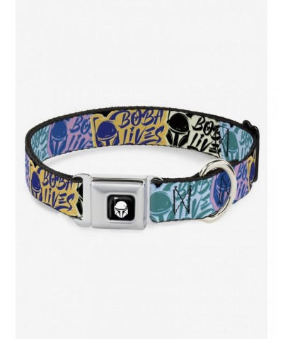 Star Wars Book of Boba Fett Boba Lives Graffiti Seatbelt Buckle Dog Collar $9.71 Pet Collars