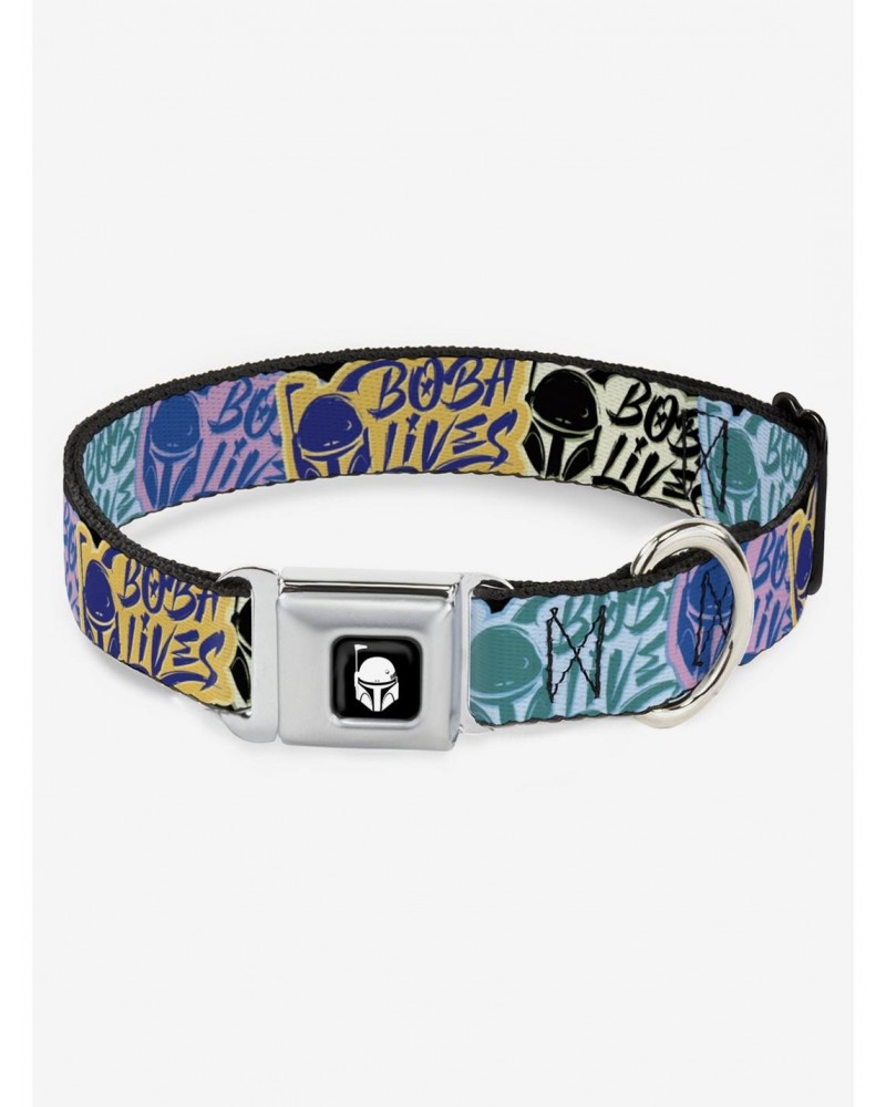 Star Wars Book of Boba Fett Boba Lives Graffiti Seatbelt Buckle Dog Collar $9.71 Pet Collars